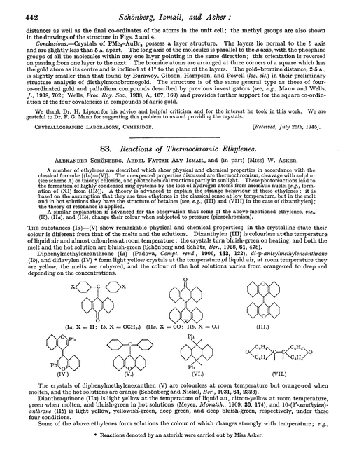 83. Reactions of thermochromic ethylenes