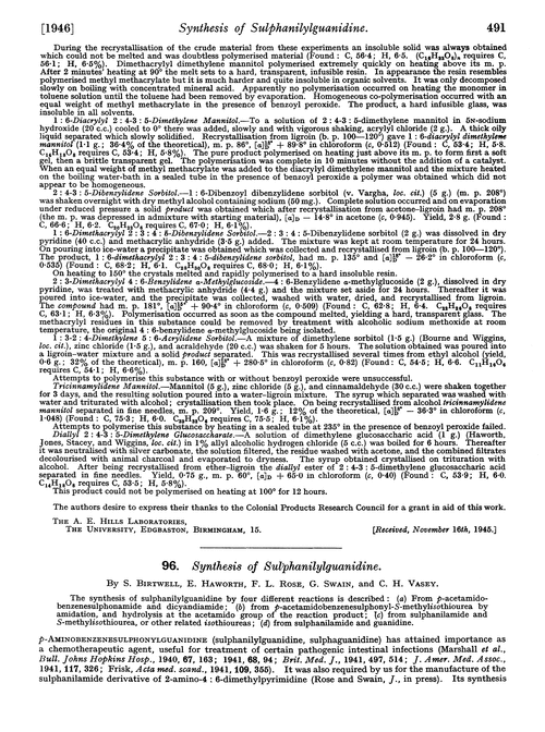 96. Synthesis of sulphanilylguanidine