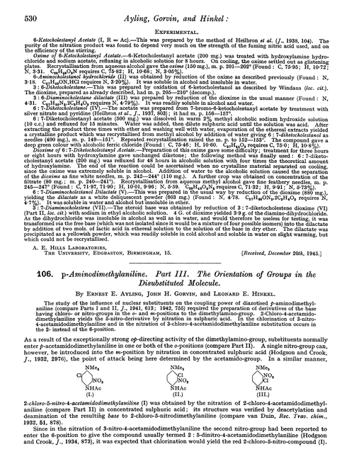 106. p-Aminodimethylaniline. Part III. The orientation of groups in the disubstituted molecule