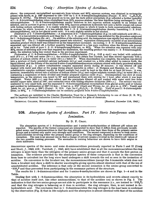 108. Absorption spectra of acridines. Part IV. Steric interference with ionisation