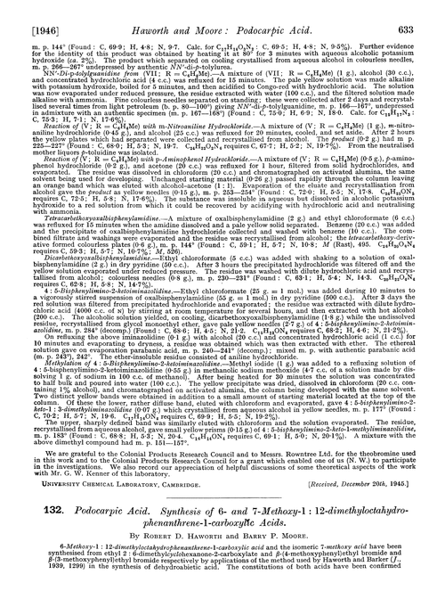 132. Podocarpic acid. Synthesis of 6- and 7-methoxy-1 : 12-dimethyloctahydrophenanthrene-1-carboxylic acids