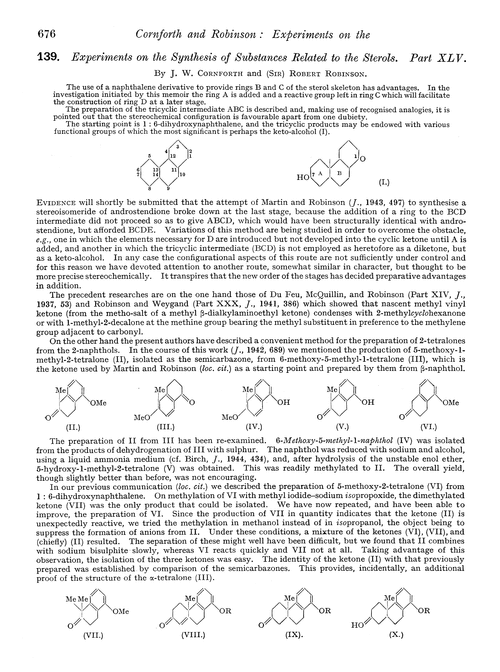 139. Experiments on the synthesis of substances related to the sterols. Part XLV