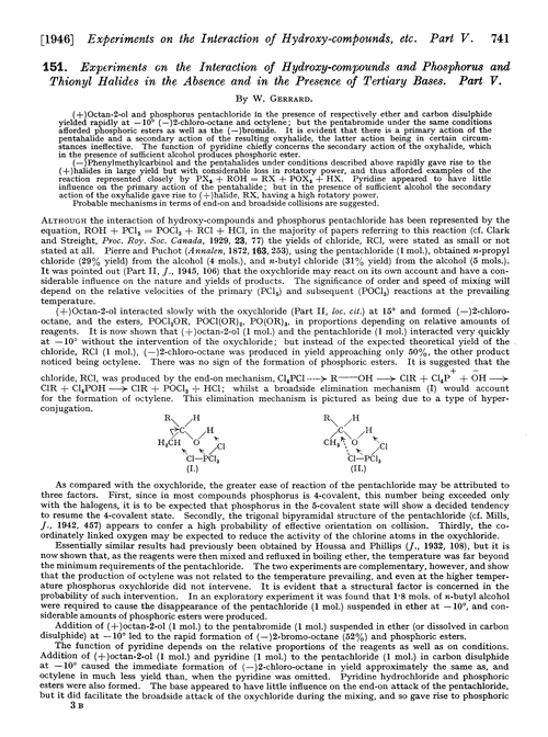 151. Experiments on the interaction of hydroxy-compounds and phosphorus and thionyl halides in the absence and in the presence of tertiary bases. Part V