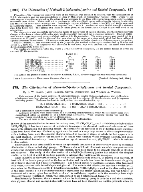 179. The chlorination of methyldi-2-(chloroethyl)amine and related compounds