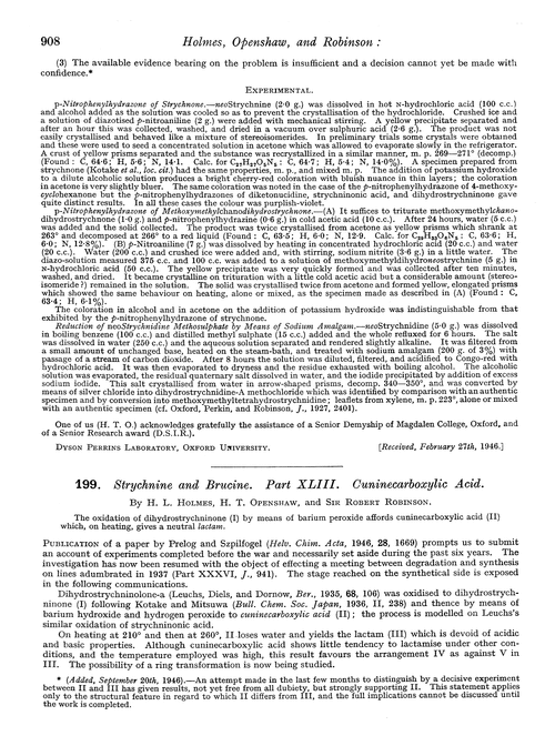 199. Strychnine and brucine. Part XLIII. Cuninecarboxylic acid