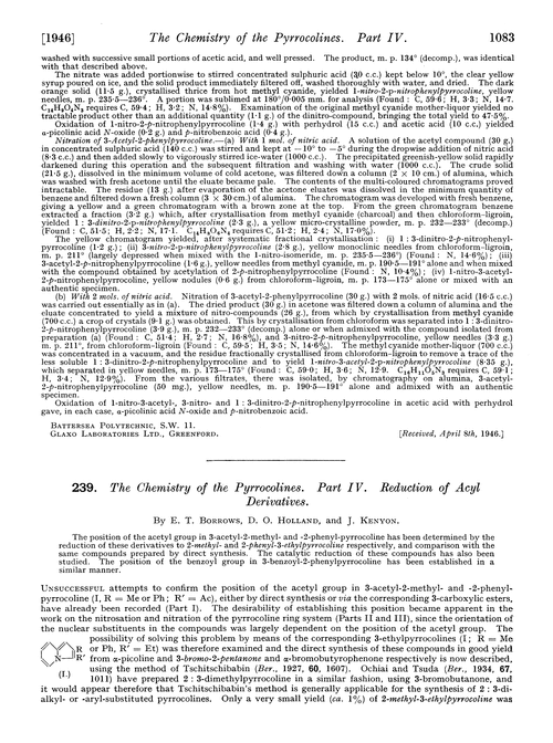 239. The chemistry of the pyrrocolines. Part IV. Reduction of acyl derivatives