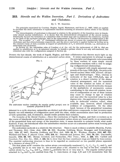 253. Steroids and the walden inversion. Part I. Derivatives of androstane and cholestane