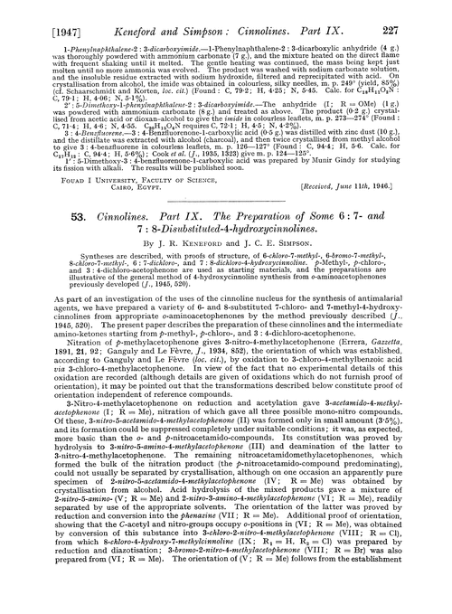 53. Cinnolines. Part IX. The preparation of some 6 : 7- and 7 : 8-disubstituted-4-hydroxycinnolines