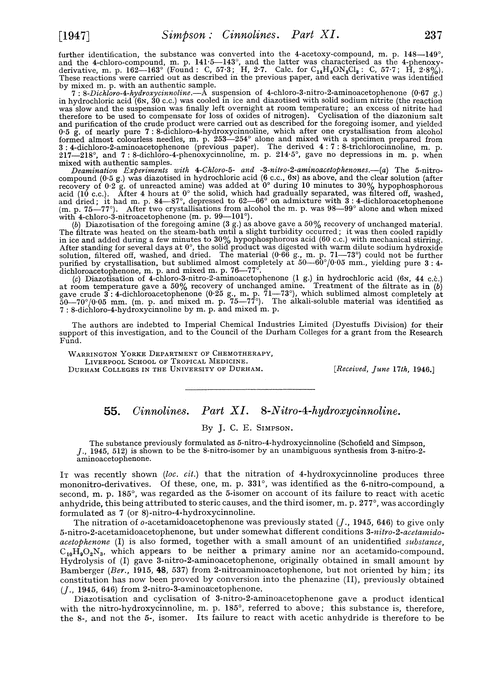 55. Cinnolines. Part XI. 8-Nitro-4-hydroxycinnoline