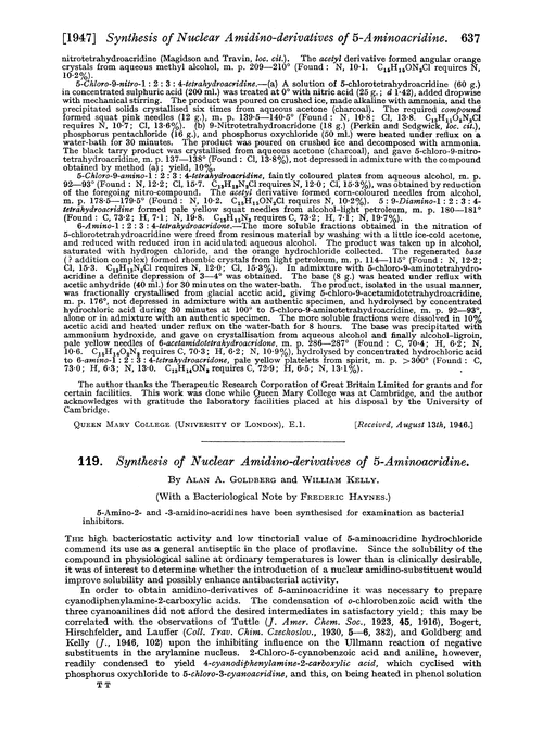 119. Synthesis of nuclear amidino-derivatives of 5-aminoacridine