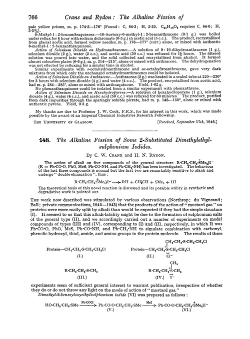 148. The alkaline fission of some 2-substituted dimethylethylsulphonium iodides