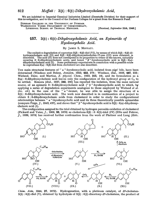 157. 3(β) : 6(β)-Dihydroxycholanic acid, an epimeride of hyodeoxycholic acid