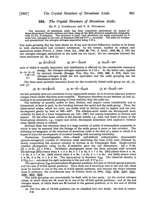 164. The crystal structure of strontium azide