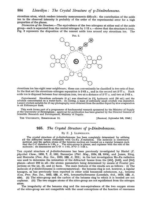 165. The crystal structure of p-dinitrobenzene