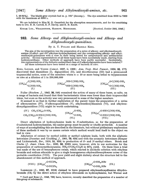 182. Some alkoxy- and alkylenedioxydi-amines and alkoxy- and alkylenedioxydi-guanidines