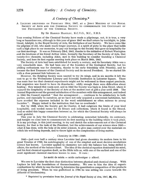 A century of chemistry