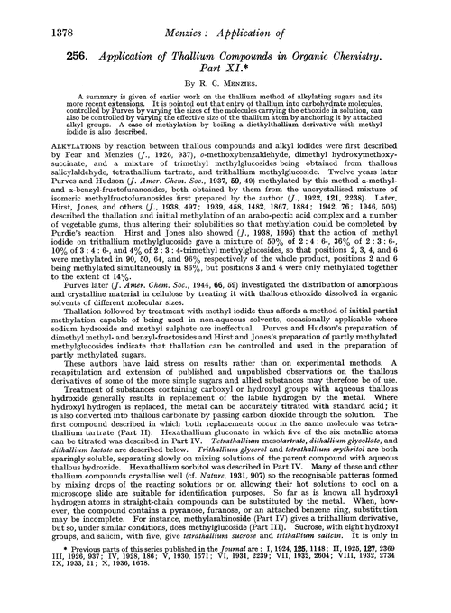 256. Application of thallium compounds in organic chemistry. Part XI