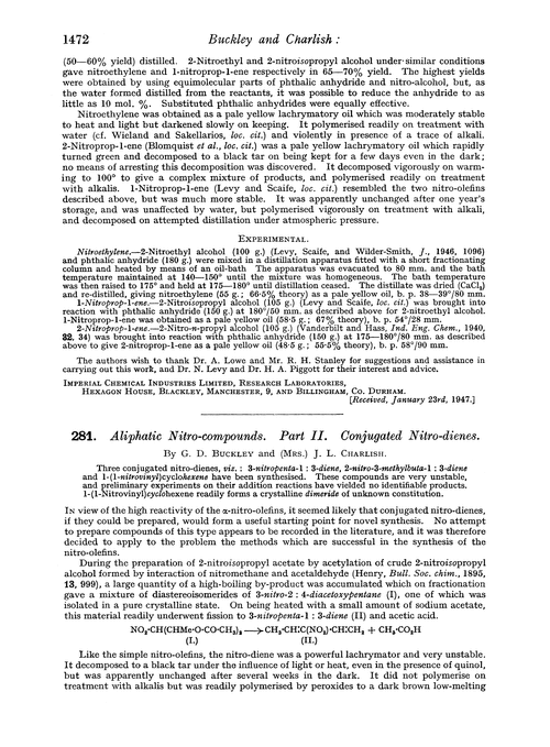 281. Aliphatic nitro-compounds. Part II. Conjugated nitro-dienes