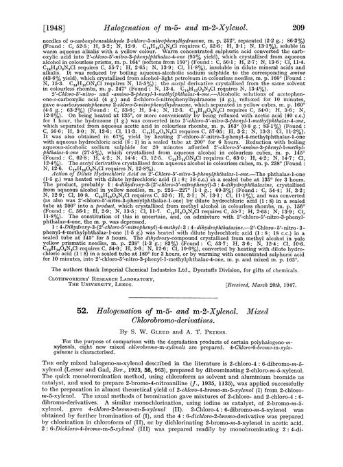 52. Halogenation of m-5- and m-2-xylenol. Mixed chlorobromo-derivatives