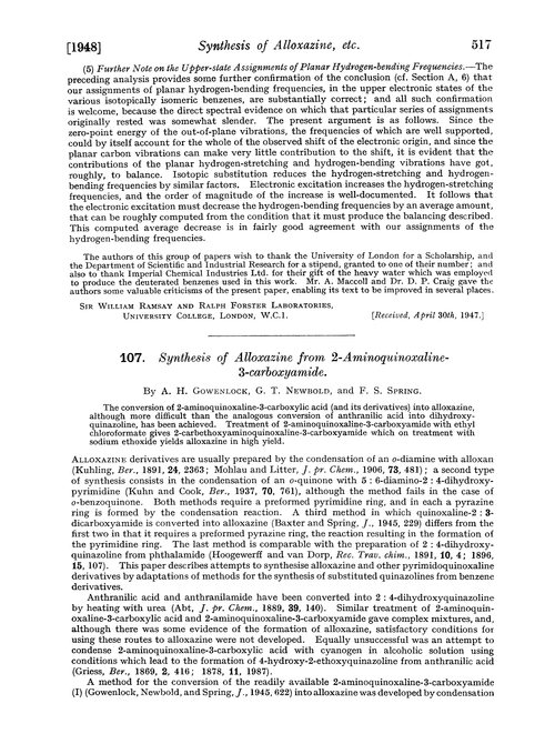 107. Synthesis of alloxazine from 2-aminoquinoxaline-3-carboxyamide