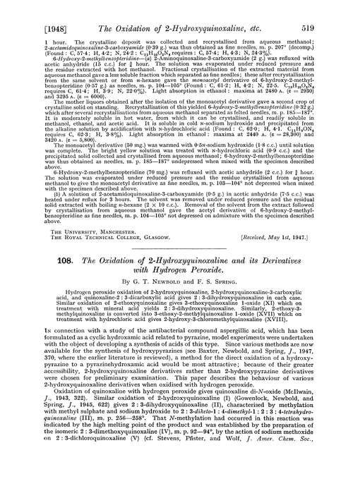 108. The oxidation of 2-hydroxyquinoxaline and its derivatives with hydrogen peroxide