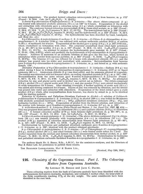 116. Chemistry of the Coprosma genus. Part I. The colouring matters from Coprosma australis