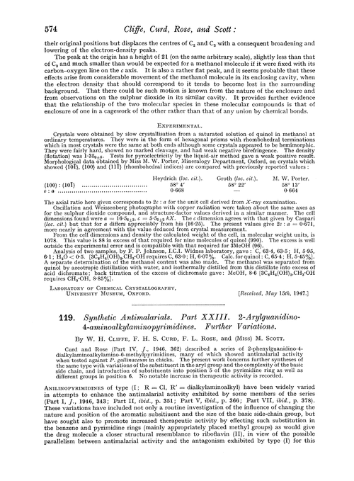 119. Synthetic antimalarials. Part XXIII. 2-Arylguanidino-4-aminoalkylaminopyrimidines. Further variations