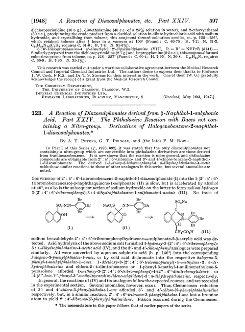 123. A reaction of diazosulphonates derived from β-naphthol-1-sulphonic acid. Part XXIV. The phthalazine reaction with bases not containing a nitro-group. Derivatives of halogenobenzene-2-naphthol-1-diazosulphonates