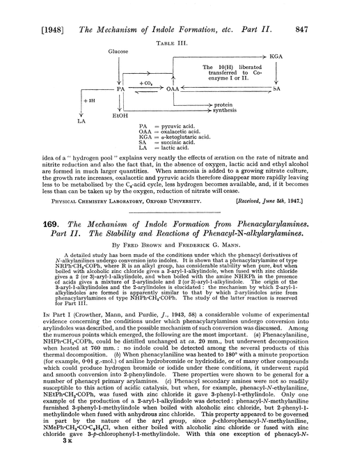 169. The mechanism of indole formation from phenacylarylamines. Part II. The stability and reactions of phenacyl-N-alkylarylamines