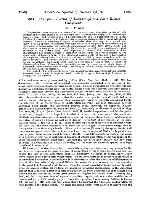 223. Absorption spectra of dicinnamyl and some related compounds