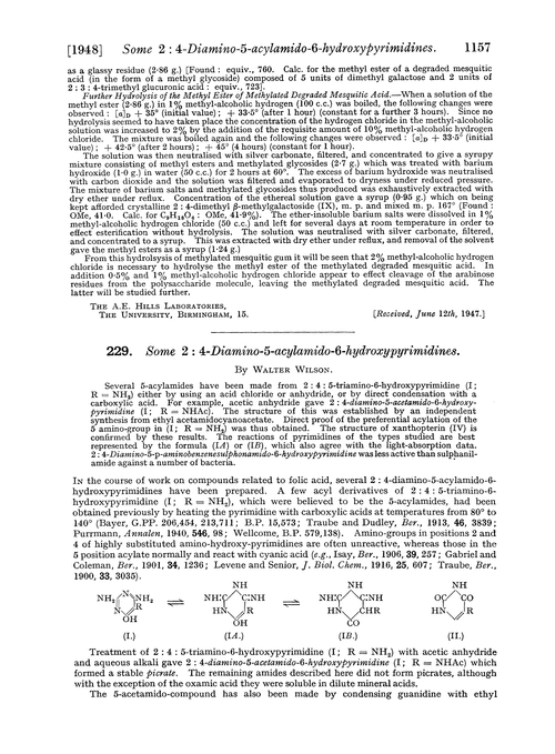 229. Some 2 : 4-diamino-5-acylamido-6-hydroxypyrimidines