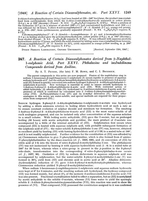 247. A reaction of certain diazosulphonates derived from β-naphtho1-I-sulphonic acid. Part XXVI. Phthalazine and isoindolinone compounds derived from aniline