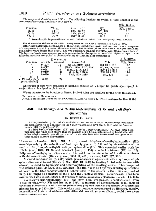 260. 2-Hydroxy- and 2-amino-derivatives of 6- and 7-methylquinoxaline