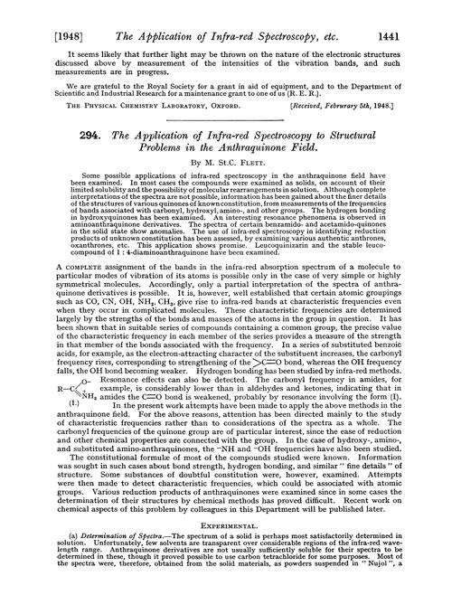 294. The application of infra-red spectroscopy to structural problems in the anthraquinone field