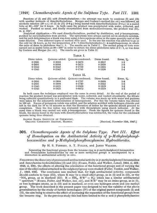 301. Chemotherapeutic agents of the sulphone type. Part III. Effect of homologation on the antibacterial activity of p-methylsulphcnylbenzamidine and p-methylsulphonylbenzylamine hydrochlorides