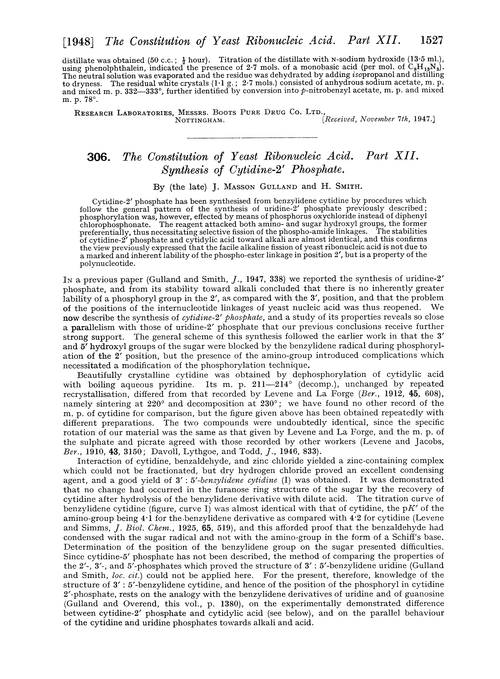 306. The constitution of yeast ribonucleic acid. Part XII. Synthesis of cytidine-2′ phosphate