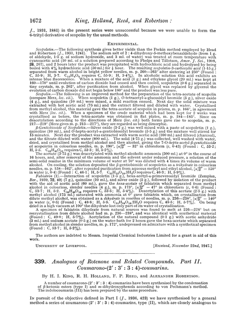 339. Analogues of rotenone and related compounds. Part II. Coumarono-(2′ : 3′ : 3 : 4)-coumarins