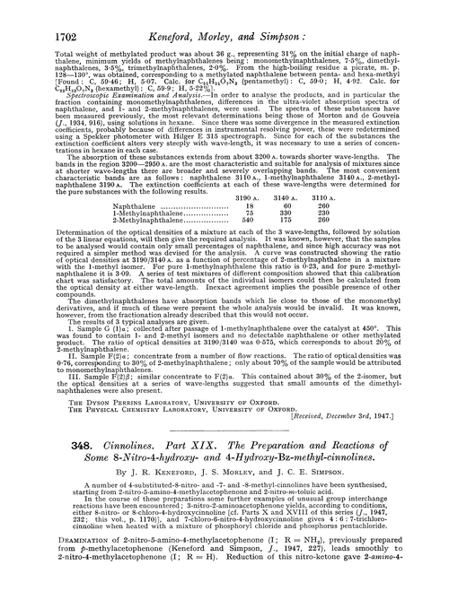 348. Cinnolines. Part XIX. The preparation and reactions of some 8-nitro-4-hydroxy-and 4-hydroxyBz-methyl-cinnolines