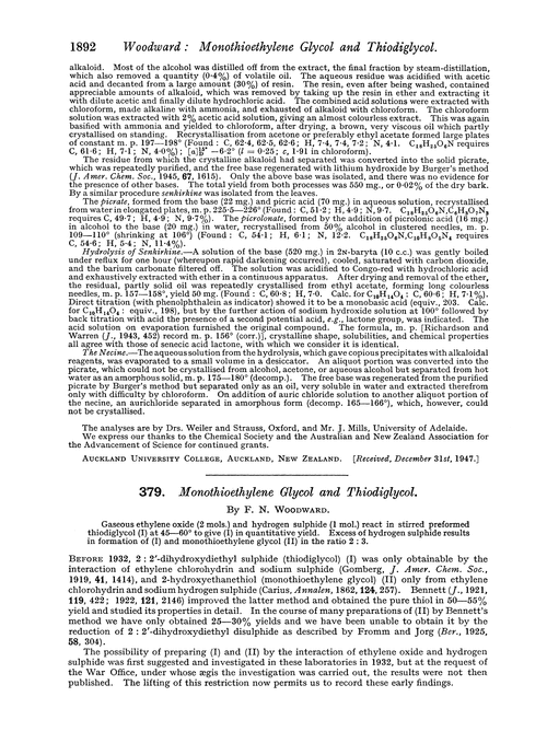 379. Monothioethylene glycol and thiodiglycol