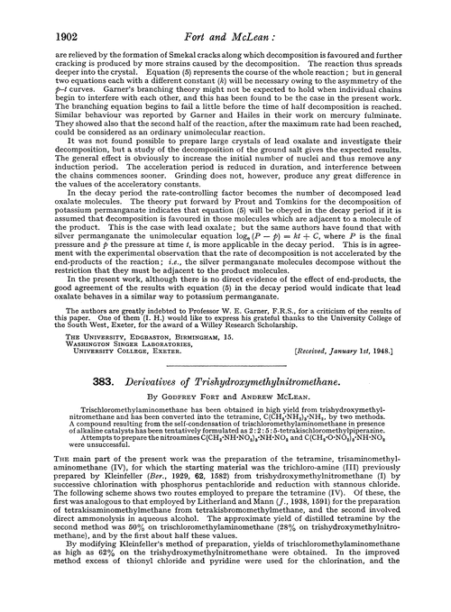 383. Derivatives of trishydroxymethylnitromethane