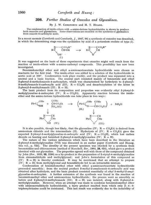 398. Further studies of oxazoles and glyoxalines