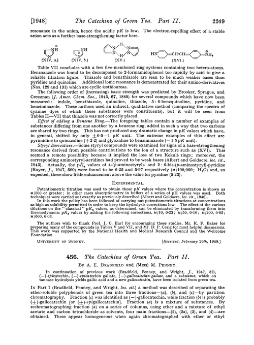 456. The catechins of green tea. Part II