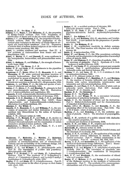 Index of authors, 1948