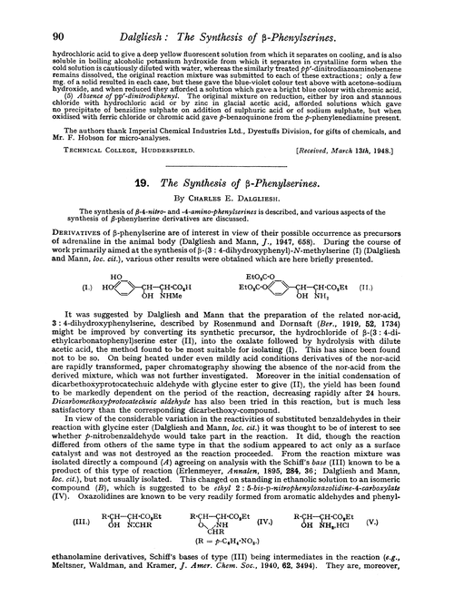 19. The synthesis of β-phenylserines