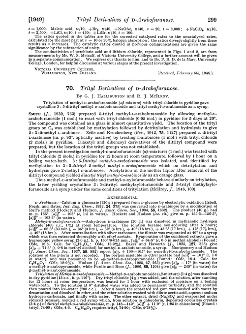 70. Trityl derivatives of D-arabofuranose