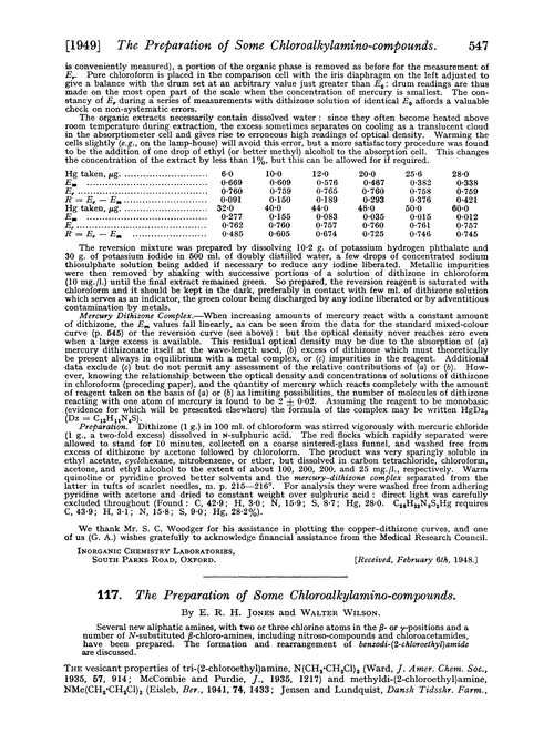 117. The preparation of some chloroalkylamino-compounds