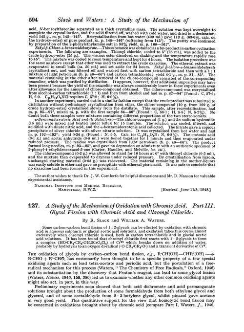 127. A study of the mechanism of oxidation with chromic acid. Part III. Glycol fission with chromic acid and chromyl chloride