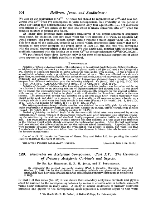 129. Researches on acetylenic compounds. Part XV. The oxidation of primary acetylenic carbinols and glycols