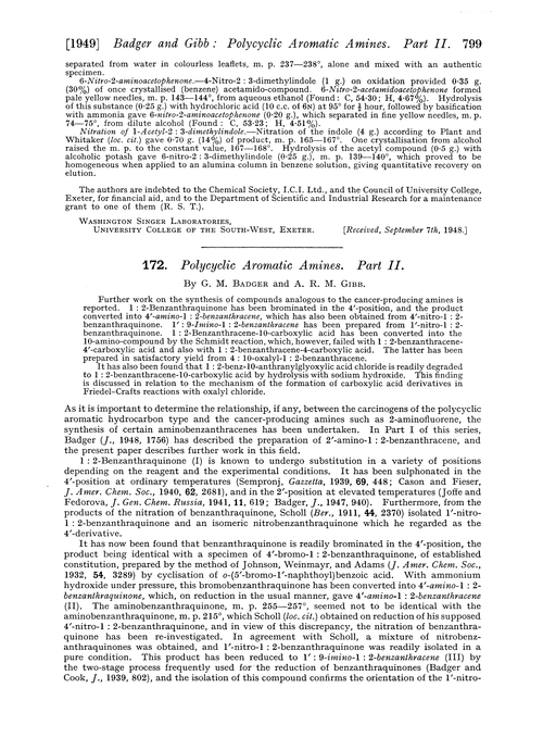 172. Polycyclic aromatic amines. Part II