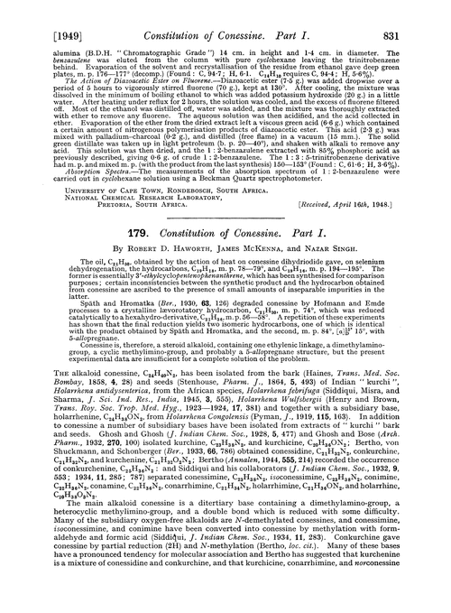 179. Constitution of conessine. Part I